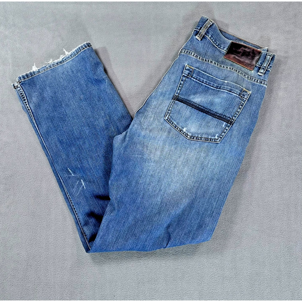 Mens Tommy Bahama Blue Jeans 34x32 Standard Stretch Designer Med Wash Luxury